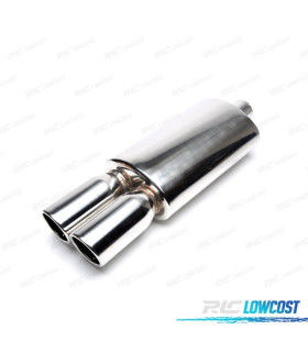 POT D'ÉCHAPPEMENT UNIVERSEL EN INOX DOUBLE SORTIE DIAGONALE