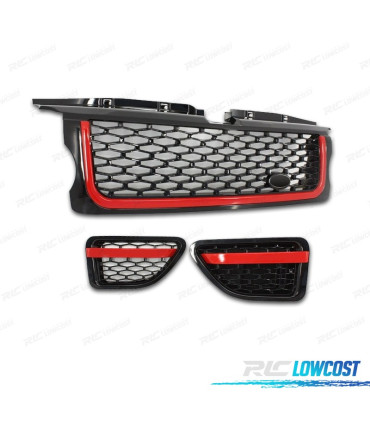 GRILLE + LATÉRALES RANGE ROVER SPORT 05-09 LOOK BLACK RED EDITION