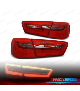 FEUX ARRIÈRE POUR AUDI A6 4G 11- LIGHT BAR ROUGE CHROMÉ