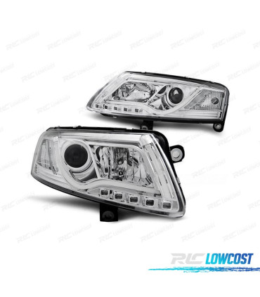 PHARES AUDI A6 4F 04-08 TUBE LIGHT FOND CHROMÉ