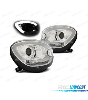PHARES POUR MINI R60 COUNTRYMAN 10-15 TUBE LIGHT FOND CHROMÉ