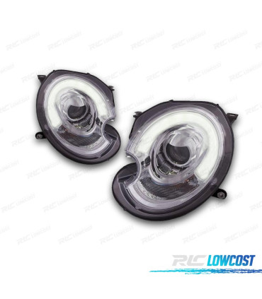 PHARES MINI COOPER R56 R57 06-10 TUBE LIGHT XENON FOND CHROMÉ