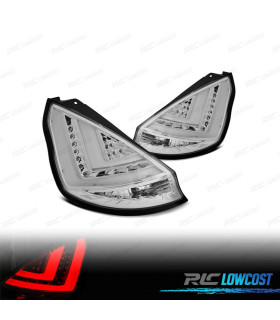 FEUX ARRIÈRE FORD FIESTA MK7 08-12 LIGHT BAR FOND CHROMÉ