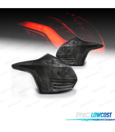 FEUX ARRIÈRE FORD FOCUS MK3 11-14 LED FOND CHROMÉ FUMÉ