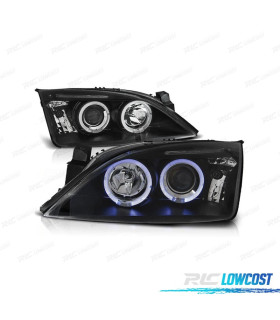 PHARES POUR FORD MONDEO MK3 00-07 ANGEL EYES FOND NOIR