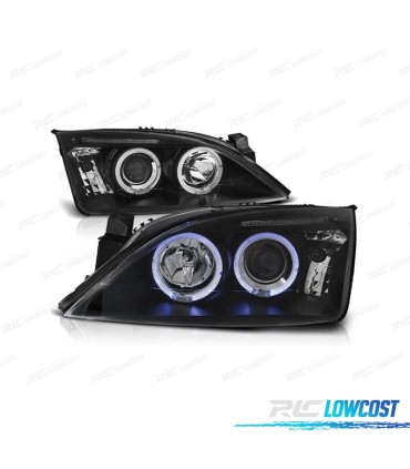 PHARES FORD MONDEO MK3 00-07 ANGEL EYES FOND NOIR