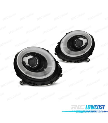 PHARES POUR MINI COOPER R56 R57 06-10 TUBE LIGHT + CLIGNOTANTS LED FOND NOIR