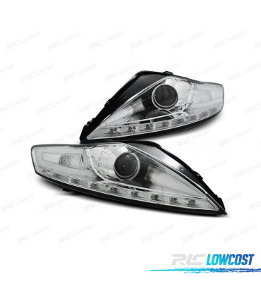 PHARES POUR FORD MONDEO MK4 07-10 DIURNES FOND CHROMÉ