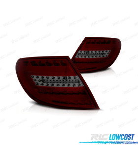 FEUX ARRIÈRE POUR MERCEDES CLASSE C W204 07-11 LIGHT BAR ROUGE FUMÉ