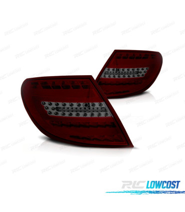 FEUX ARRIÈRE POUR MERCEDES CLASSE C W204 07-11 LIGHT BAR ROUGE FUMÉ