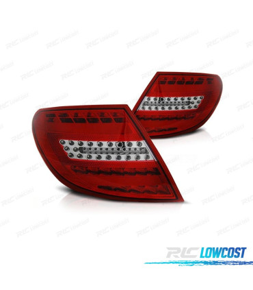 FEUX ARRIÈRE MERCEDES CLASSE C W204 07-11 LIGHT BAR ROUGE CHROMÉ