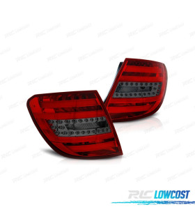 FEUX ARRIÈRE POUR MERCEDES CLASSE C W204 07-11 KOMBI LIGHT BAR ROUGE FUMÉ