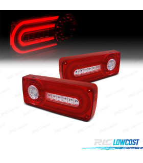 FEUX ARRIÈRE POUR MERCEDES CLASSE G W463 LIGHT BAR ROUGE CHROMÉ