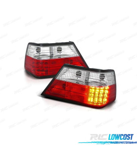 FEUX ARRIÈRE POUR MERCEDES CLASSE E W124 85-95 LED ROUGE CHROMÉ