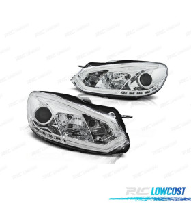 PHARES VOLKSWAGEN VW GOLF 6 08-12 TUBE LIGHT FOND CHROMÉ