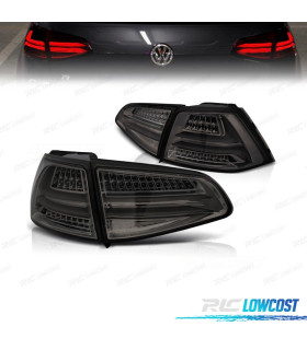 FEUX ARRIÈRE POUR VOLKSWAGEN VW GOLF 7 12-17 LIGHTBAR FOND CHROMÉ FUMÉ