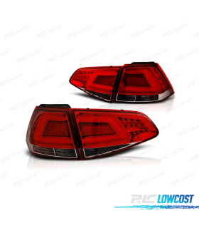 FEUX ARRIÈRE VOLKSWAGEN VW GOLF 7 12-17 LIGHTBAR ROUGE CHROMÉ