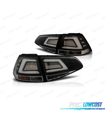 FEUX ARRIÈRE POUR VOLKSWAGEN VW GOLF 7 12-17 LIGHTBAR FOND NOIR