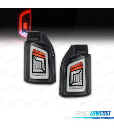 FEUX ARRIÈRE POUR VOLKSWAGEN VW T5 1P 03-09 LIGHT BAR DINAMIQUE FOND NOIR FUMÉ