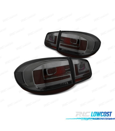 FEUX ARRIÈRE POUR VOLKSWAGEN VW TIGUAN 07-11 LIGHT BAR FOND CHROMÉ FUMÉ