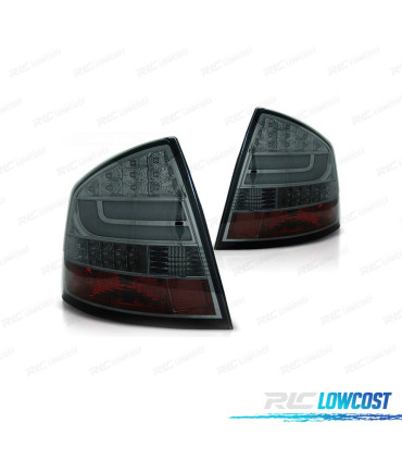 FEUX ARRIÈRE POUR SKODA OCTAVIA 04-13 LIGHT BAR FOND CHROMÉ FUMÉ