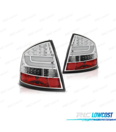 FEUX ARRIÈRE POUR SKODA OCTAVIA 04-13 LIGHT BAR FOND CHROMÉ