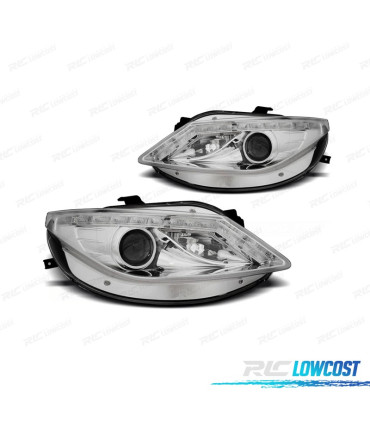 PHARES POUR SEAT IBIZA 6J 08-12 DAYLIGHT FOND CHROMÉ