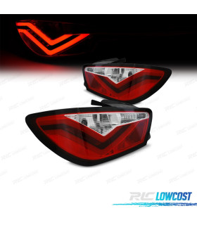 FEUX ARRIÈRE SEAT IBIZA 3P 08-12 LIGHT BAR ROUGE CHROMÉ