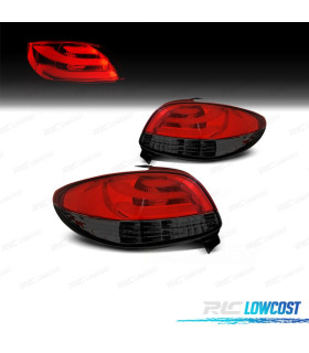 FEUX ARRIÈRE PEUGEOT 206 98-09 LIGHT BAR ROUGE FUMÉ