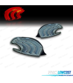 FEUX ARRIÈRE POUR PEUGEOT 208 12-15 LIGHT BAR FOND CHROMÉ
