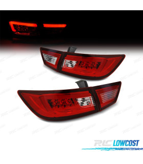 FEUX ARRIÈRE POUR RENAULT CLIO 4 13-16 LIGHT BAR ROUGE CHROMÉ
