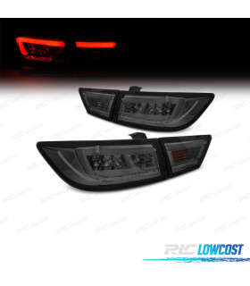 FEUX ARRIÈRE POUR RENAULT CLIO 4 13-16 LIGHT BAR FOND CHROMÉ FUMÉ