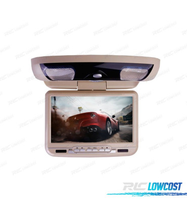 ÉCRAN DE TOIT PLAFOND 9 POUCES HD USB SD DVD BEIGE COULEUR