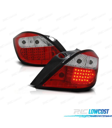 FEUX ARRIÈRE POUR OPEL ASTRA H 04-09 LED ROUGE CHROMÉ