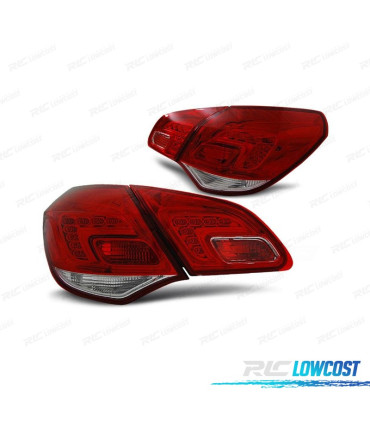 FEUX ARRIÈRE POUR OPEL ASTRA J 09- LED ROUGE CHROMÉ