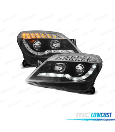 PHARES POUR OPEL ASTRA H 04-09 DAYLIGHT + CLIGNOTANTS LED FOND NOIR