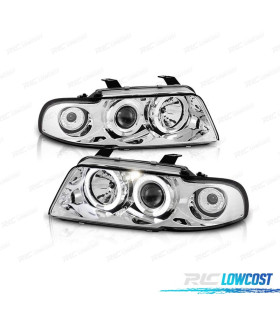 PHARES AUDI A4 B5 94-99 ANGEL EYES FOND CHROMÉ
