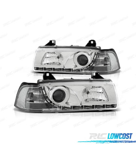 PHARES BMW E36 90-99 LED DAYLIGHT FOND CHROMÉ