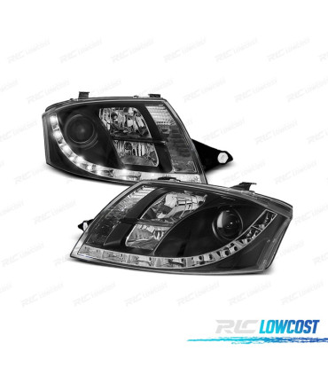 PHARES LED DAYLIGHT AUDI TT 98-05 NOIR CLAIR