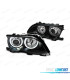 PHARES BMW E46 4 PORTES 01-05 ANGEL'S EYES LED FOND NOIR