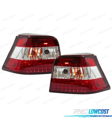 FEUX ARRIÈRE VOLKSWAGEN VW GOLF 4 97-03 LED ROUGE CHROMÉ