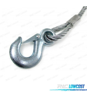 CÂBLE EN ACIER REMORQUE AVEC DEUX CROCHETS