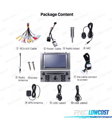 AUTORADIO GPS 7" ANDROID 11 POUR PEUGEOT 407 04 – 10