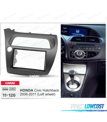 FACADE AUTORADIO 2-DIN NOIR POUR HONDA CIVIC HATCHBACK 06-11