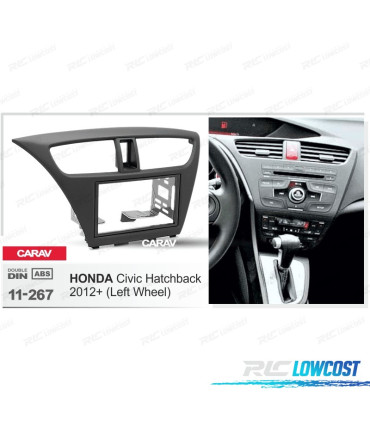 FACADE AUTORADIO 2 DIN NOIR POUR HONDA CIVIC HATCHBACK 2012+