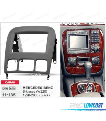 FACADE AUTORADIO 2 DIN NOIR POUR MERCEDES CLASSE S