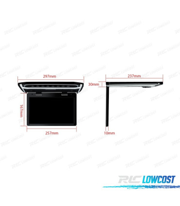 ÉCRAN DE TOIT HD 10.1" HDMI 1080P USB SD ET ÉCLAIRAGE