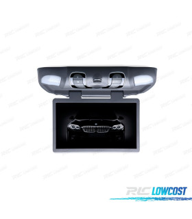 ÉCRAN DE TOIT GRIS 15,6" AVEC DVD HAUT-PARLEURS ÉCLAIRAGE ET JEUX 32BIT