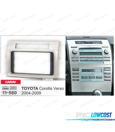 FACADE AUTORADIO 2 DIN GRIS CLAIR POUR TOYOTA COROLLA VERSO 04-09
