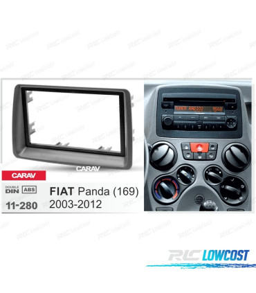 FACADE AUTORADIO 2 DIN GRIS POUR FIAT PANDA